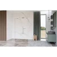 FortiFura Galeria Vrijstaande Inloopdouche - 160x200cm - helder - antikalk - 8mm veiligheidsglas - wandsteunen - PVD - geborsteld RVS SW927769 2x/SW797918