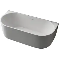 ZEZA Pure Half Vrijstaand Bad - 150x75x58cm - acryl - glans wit TW-7316-GW-150