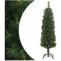 vidaXL Kunstkerstboom met standaard smal 120 cm PVC groen