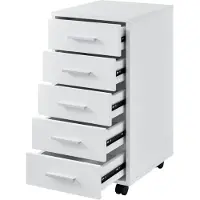 En.casa Kantoorkast ladekast op wielen 63x33x38 cm wit