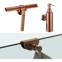 FortiFura Calvi accessoireset - glaswisser - zeepdispenser - handdoekhaak - geborsteld koper SW1211580/SW1111572/SW1152339
