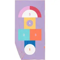 Quut Speel handdoek / Strandlaken Hopscotch M - 140x70cm - Paars