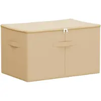 vidaXL Opbergbox Nonwoven stof 60 x 43 x 35 cm 90,3 L Crèmekleurig