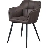 En.casa Eetkamerstoel Birmingham kuipstoel 81x57x53 cm donkerbruin en zwart []
