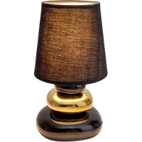Näve Nachtlampje Stoney, zwart, Slaapkamer, Keramiek, Tafellamp