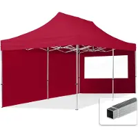 TOOLPORT 3x6 m Easy up partytent, ECONOMY alu 32mm met zijwanden (panorama), rood