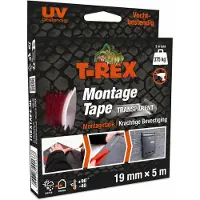 T-Rex Montagetape – Extra sterke dubbelzijdige tape voor montage binnen en buiten – Permanente bevestiging zonder boren of schroeven – Draagvermogen tot 375 kg – 19 mm x 5 m