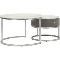Mauro Ferretti Salontafel Coffee Tables Greys Set 2 Pcs Ø 70×45 cm