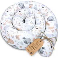 Totsy Baby Zijslaapkussen, bedslang, lichaamskussen, 200 cm, katoen, hoofdkussen, lange bedrol, slaapkussen, nekrolkussen, uilen
