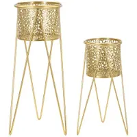 Mauro Ferretti Vaashouder Glod Set 2 Pcs 21×20×46 cm