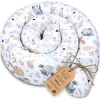 Totsy Baby Zijslaper kussen Lichaamskussen 150 cm Katoen - Lang kussen bed rol slaapkussen nek rol Decoratie voor kinderkamer Oeko-Tex Uilen