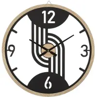 Mauro Ferretti Wandklokbevestiging, metaal, MDF, 60x2,5 cm, zwart/bruin,