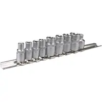 Topex - Torx Dopsleutelset - 1/4", 3/8" - 9 delig - Chroom-vanadiumstaal