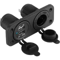 Peiying Gemonteerde autolader 2xUSB 3100mA, Auto-adapter, Zwart