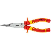 GRUPA TOPEX Long straight pliers, 200 mm 1000V, CrV, polished
