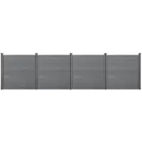 Helloshop26 Schutting winddicht en zichtdicht composiet hout (WPC) 183 x 705 cm grijs 03_0001451