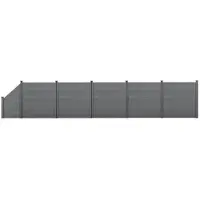 Helloshop26 Afsluiting scherm en windbreker van composiet hout (WPC) vierkant en schuin 183 x 973 cm