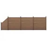 Helloshop26 Hekwerk privacy scherm windbreker composiet hout (WPC) vierkant en schuin bruin 183 x 625