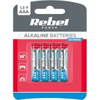 Rebel Extreme AAA alkalinebatterijen, 4 stuks, 1,5V