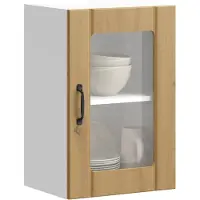 vidaXL Keukenbovenkast met glazen deur Lucca hoogglans wit