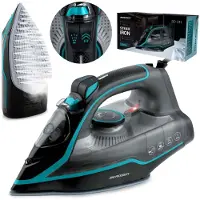 Berdsen BD-331 Stoomstrijkijzer met keramische zoolplaat, 2600 W, zwart-blauw