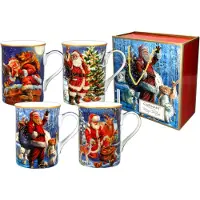 CARMANI Kerstmokken set van 4 - Kerstman ()