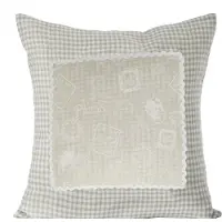 Eurofirany Decoratieve kussensloop 40x40cm - Beige en wit geruit