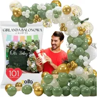 Zolta Serie - Ballon Girlande - 101 stuks - Groen en Goud - Pastelkleurige Ballonnen
