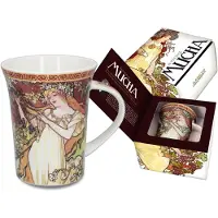 CARMANI Porseleinen Mok Alfons Mucha - Zomer, 350ml, Cadeauverpakking