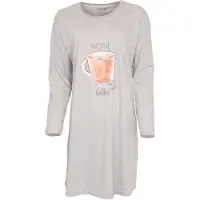 Temptation Dames Nachthemd/Bigshirt Grijs Melange Maat - S