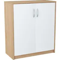 Matkam - Komoda - Wit-Sonoma - Tweedeurs - Laminaten Plank