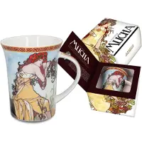 CARMANI Merkloos Porseleinen Mok - Alfons Mucha 'Lente' - 350ml - Cadeauverpakking
