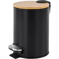 Teesa - Badkamer Prullenbak - 3L - RVS - Zwart