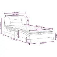 vidaXL - Bed - met - matras - "Hvar" - kunstleer - grijs - 100x200 - cm