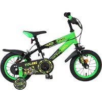 Volare Strike Kinderfiets - Jongens - 12 inch - Zwart Groen - Twee Handremmen