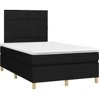 vidaXL Boxspring met matras stof zwart 120x190 cm