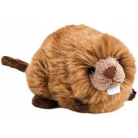 Nature Planet Pluche bruine bever knuffel - 19 cm - dieren/bevers speelgoed - Knuffel bosdieren