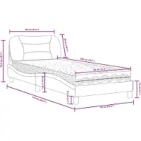 vidaXL Bed met matras "Hvar" stof crèmekleurig 90x200 cm
