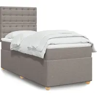 vidaXL Boxspring met matras stof taupe 90x200 cm