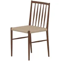 Svea - Carolina eetkamerstoel - staal mocca/beige touw