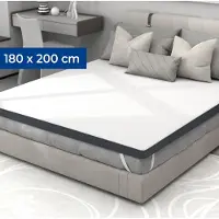 CozySense Topper Matras 180x200 - 8 cm Verkoelend Topmatras - Gel Infused Traagschuim - CertiPUR-US - Wasbare Hoes - Medium Hardheid