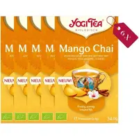 Yogi tea Mango Chai - Biologische Kruidenthee met Kaneel, Gember en Mango voor een Exotisch-Kruidige Smaak - Tray van 6 Stuks