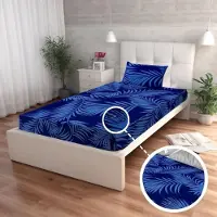 PS Waterdicht Hoeslaken voor Eenpersoonsbed (90x200 cm) Blauw - Zijdezacht, Ademend en Beschermt Tegen Vlekken en Vocht, Superieure kwaliteit