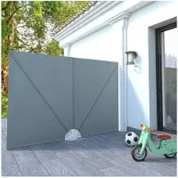 vidaXL Terrasscherm inklapbaar 240x160 cm grijs