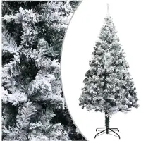 vidaXL Kunstkerstboom met sneeuw 180 cm groen