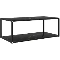 vidaXL Salontafel 100x50x35 cm gehard glas zwart