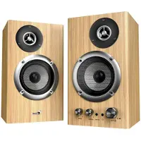 Genius repro SP-HF1812BT, luidspreker, grenenhout, 2.0 kanaalsysteem, 50W, Bluetooth 5.3, hout, licht houtkleur