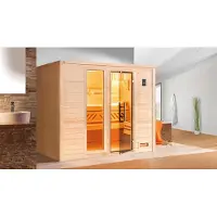 Weka massiefhouten sauna BERGEN 3 GTF, afmetingen: 9.0 x B x D x H = 9.0 x 246 x 195 x 205