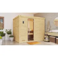 Weka Massiefhouten sauna BERGEN 3 GT, Compact: 9.0 x breedte x diepte x hoogte = 246 x 195 x 205