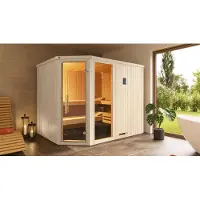 Weka Elementsauna Varberg 4 GTF Trend, BioS 9.0, wit, afmetingen: breedte x diepte x hoogte: 244 x 197 x 199